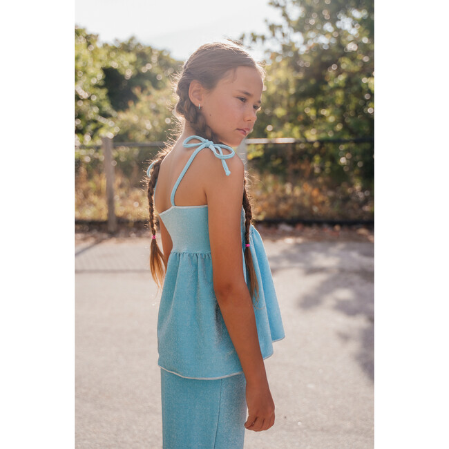 Top And Pants Set, Lurex Blue