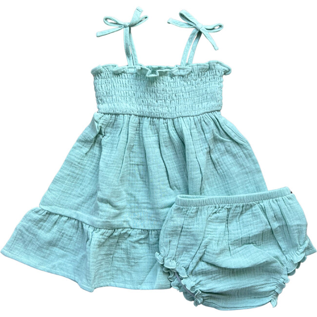 Tiered Mini Dress Set Harbor Blue