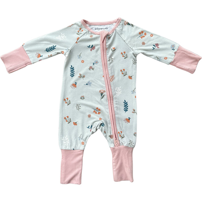 Long Sleeve Zip Romper Botanical