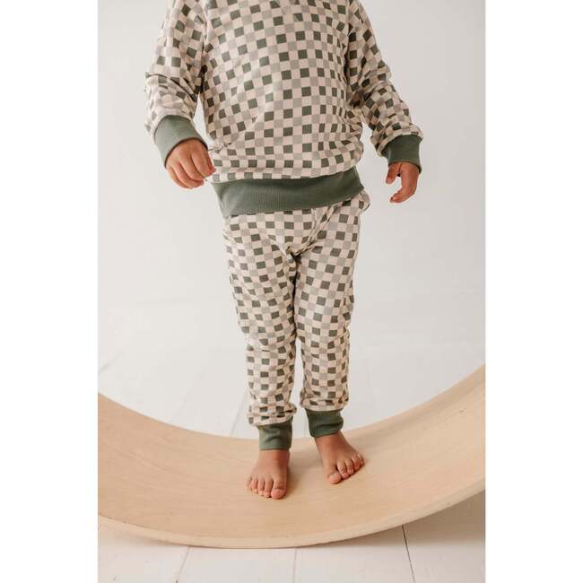 Fleece Sweatpants Lavender Cloud Checkered