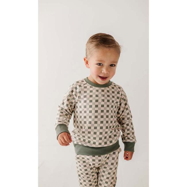 Fleece Sweatshirt Lavender Cloud Checkered - Sweatshirts - 3