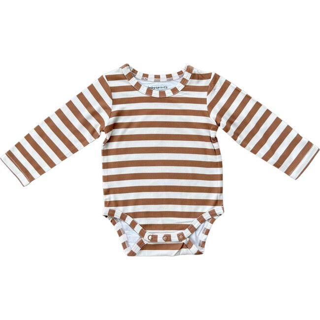 Baby Long Sleeve Bodysuit Caramel Stripe