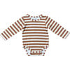 Baby Long Sleeve Bodysuit Caramel Stripe - Onesies - 1 - thumbnail