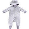 Terry Zip Romper Lavender Cloud Checkered - Rompers - 1 - thumbnail