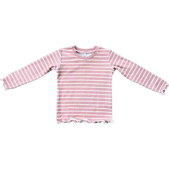 Lettuce Hem Tee Misty Rose Stripe