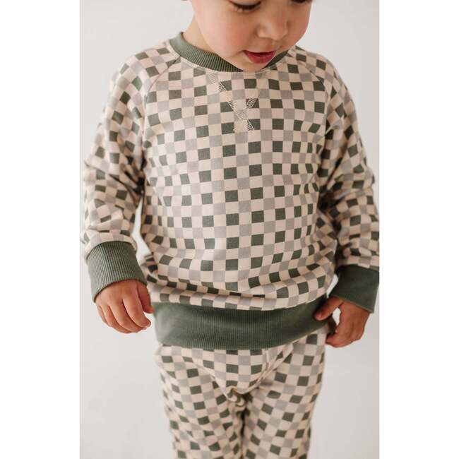 Fleece Sweatshirt Fern Checkered