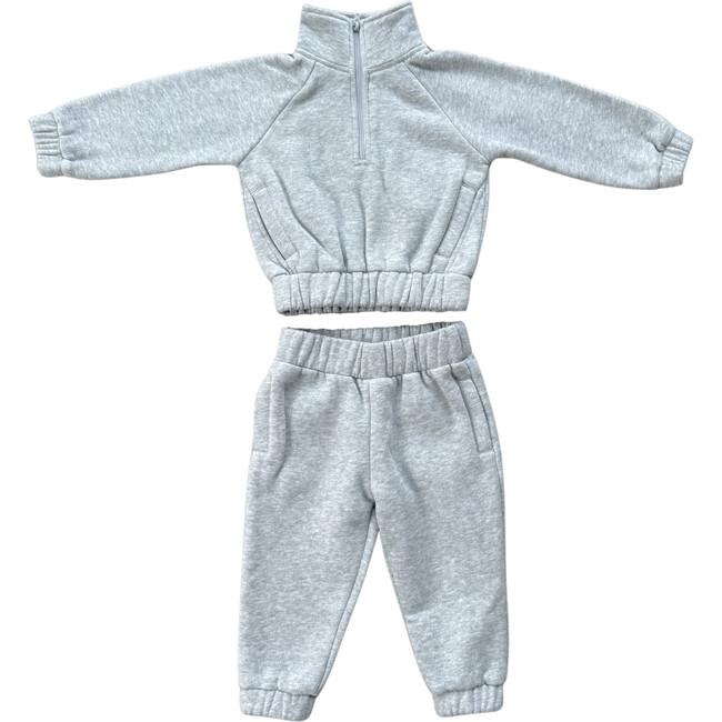 Fleece Zip Set Heather Gray