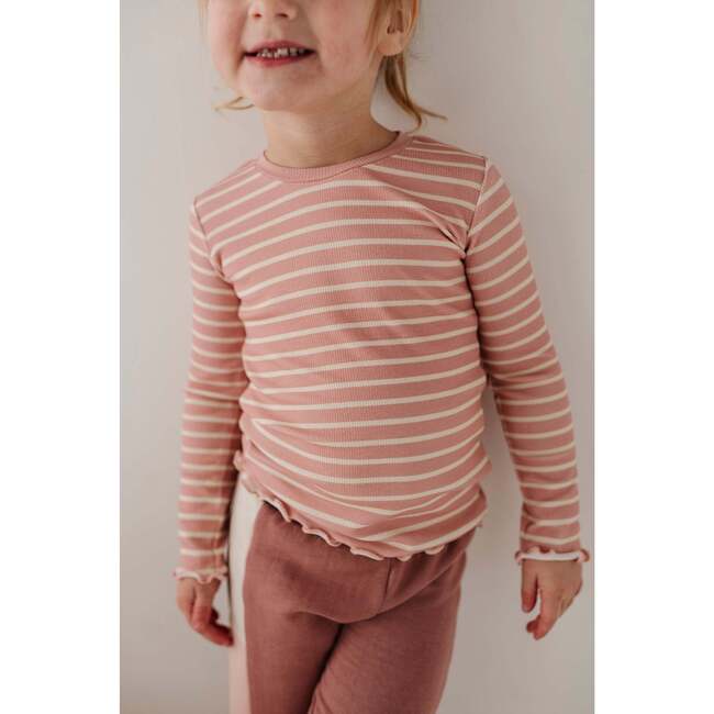 Lettuce Hem Tee Misty Rose Stripe - T-Shirts - 3