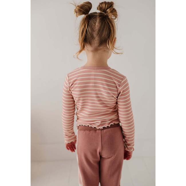 Lettuce Hem Tee Misty Rose Stripe - T-Shirts - 4