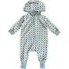 Terry Zip Romper Fern Checkered - Rompers - 1 - thumbnail