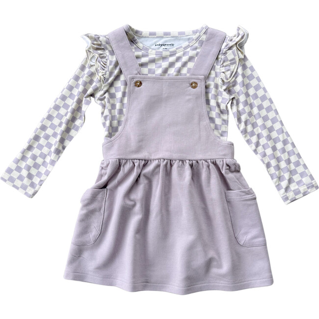 Girl's Jumper Set Lavender Cloud Checkered