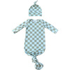 Knotted Sleeper Set Checker in Seagrass - Nightgowns - 1 - thumbnail
