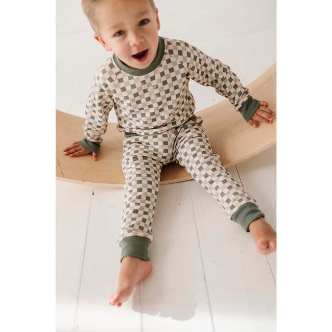 Fleece Sweatshirt Fern Checkered - Sweatshirts - 5