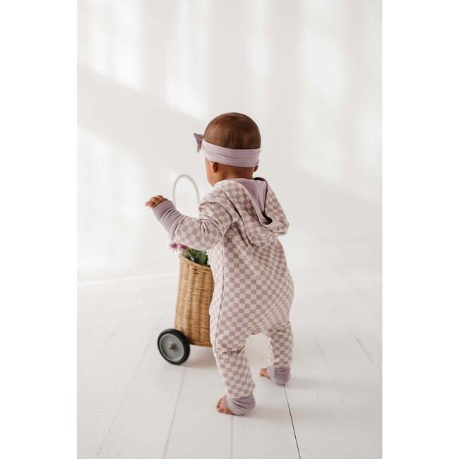 Terry Zip Romper Fern Checkered - Rompers - 3