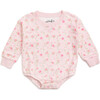 Pink Rose Long Sleeve Romper, Light Pink - Rompers - 1 - thumbnail