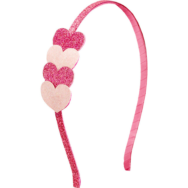 Pink Sparkle Hearts Valentine's Day Headband, Pink
