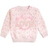 Pink Rose Love Patch Sweatshirt, Light Pink - Sweatshirts - 1 - thumbnail