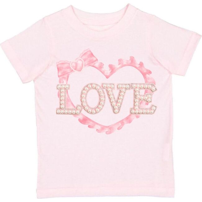 Pearl Love Patch Valentine's Day Short Sleeve T-Shirt, Ballet