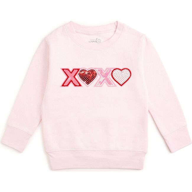 XOXO Sequin Patch Valentine's Day Sweatshirt, Ballet