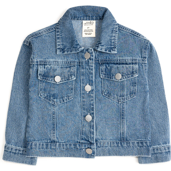 Pearl Heart Patch Denim Jacket, Denim