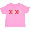 XOXO Patch Valentine's Day Short Sleeve T-Shirt, Raspberry - T-Shirts - 1 - thumbnail