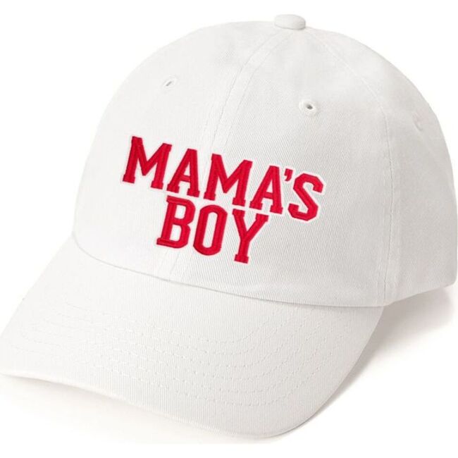 Mama's Boy Varsity Patch Valentine's Day Baseball Hat, White