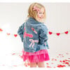 Love Script Patch Valentine's Day Denim Jacket, Denim - Jackets - 3 - thumbnail