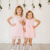 Pearl Heart Tiered Short Sleeve Tutu Dress, Pink - Dresses - 2