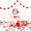 Mama's Boy Varsity Patch Valentine's Day Long Sleeve Romper, Natural - Rompers - 4 - thumbnail