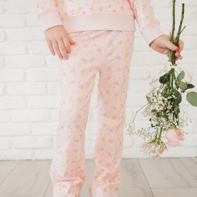 Pink Rose Flare Legging, Light Pink - Leggings - 3