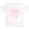 Lace Bow Puff Ink Short Sleeve T-Shirt, White - T-Shirts - 1 - thumbnail