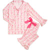 Heart Floral Trellis Valentine's Day Women's Lounge Set, Pink - Mixed Apparel Set - 1 - thumbnail