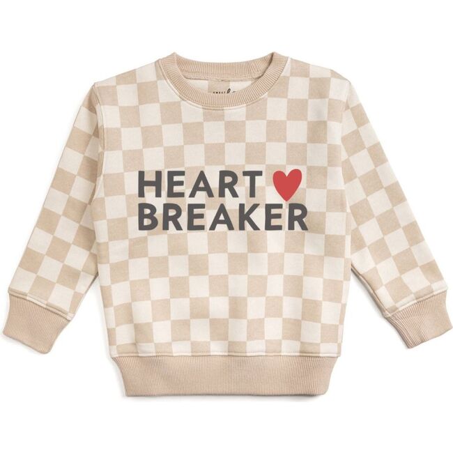 Heartbreaker Checkered Valentine's Day Sweatshirt, Natural