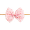 Flocked Heart Valentine's Day Tulle Bow Baby Headband, Pink - Headbands - 1 - thumbnail