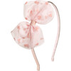 Flocked Heart Valentine's Day Tulle Bow Headband, Pink - Hair Accessories - 1 - thumbnail