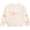 Ditsy Love Valentine's Day Knit Sweater, Natural - Sweaters - 1 - thumbnail