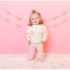 Ditsy Love Valentine's Day Knit Sweater, Natural - Sweaters - 2 - thumbnail