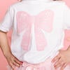 Lace Bow Puff Ink Short Sleeve T-Shirt, White - T-Shirts - 4 - thumbnail