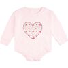 Dainty Rose Pearl Heart Patch Long Sleeve Romper, Ballet - Rompers - 1 - thumbnail