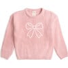 Coquette Bow Knit Sweater, Blush Pink - Sweaters - 1 - thumbnail