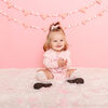 Dainty Rose Pearl Heart Patch Long Sleeve Romper, Ballet - Rompers - 4