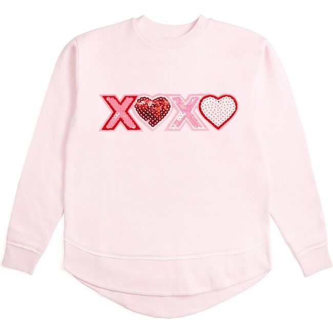 XOXO Sequin Patch Valentine's Day Women's Sweatshirt, Ballet