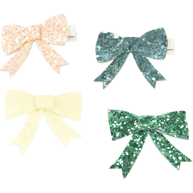 Glitter Bow Hair Clips
