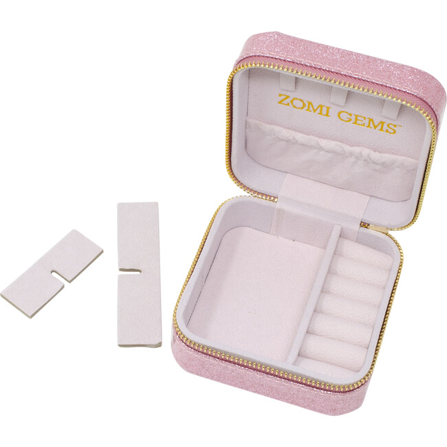 Happy Face Sparkle Jewelry Box, Pink - Bags - 5