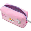 Glitter Pencil Pouch With Patches, Pink - Bags - 2
