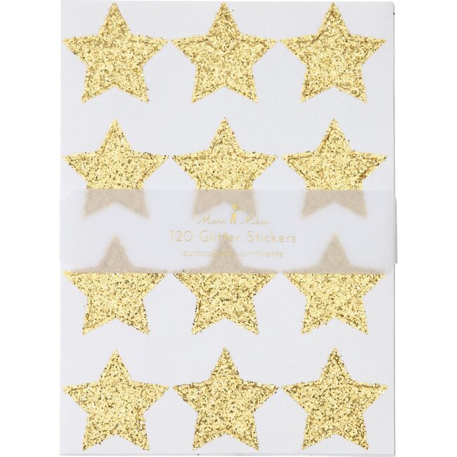 Chunky Gold Glitter Star Stickers