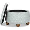 Tuffet Storage Ottoman Bellflowers, Powdered Blue - Ottomans - 1 - thumbnail