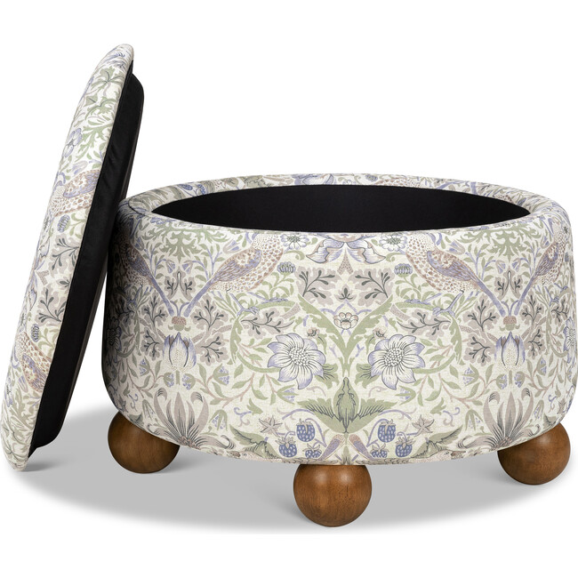 Tuffet Storage Ottoman, Strawberry Thief in Fig & Thyme