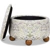 Tuffet Storage Ottoman, Strawberry Thief in Fig & Thyme - Ottomans - 1 - thumbnail