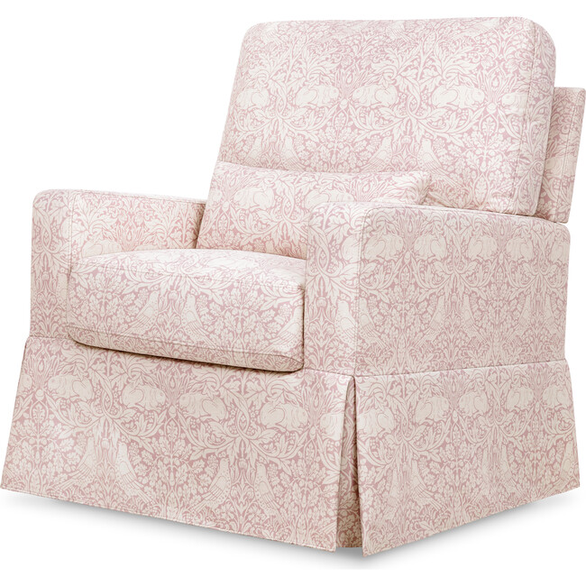 Crawford Pillowback Comfort Swivel Glider, Pure Brer Rabbit in Rose